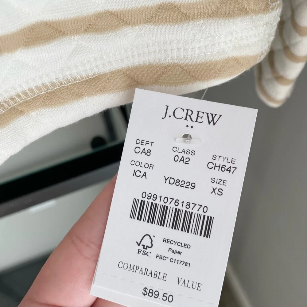 NWT J. Crew Reversible Quilted Pullover